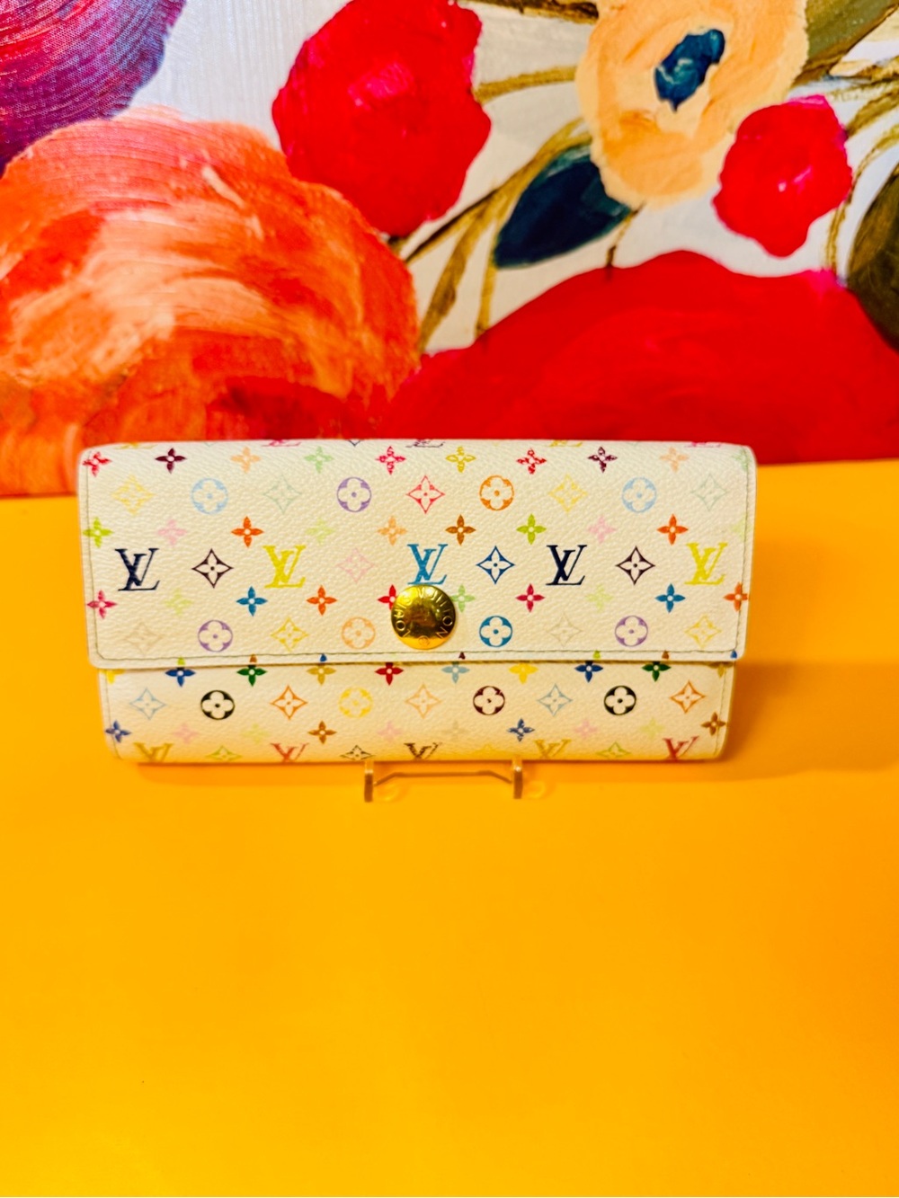Louis Vuitton White Multicolor Monogram Long Wallet - Picture 13 of 14